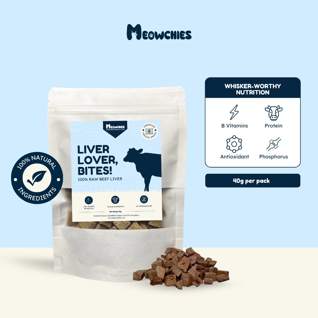 Liver Lover, Bites! - Raw Beef Liver Treats - meowchies