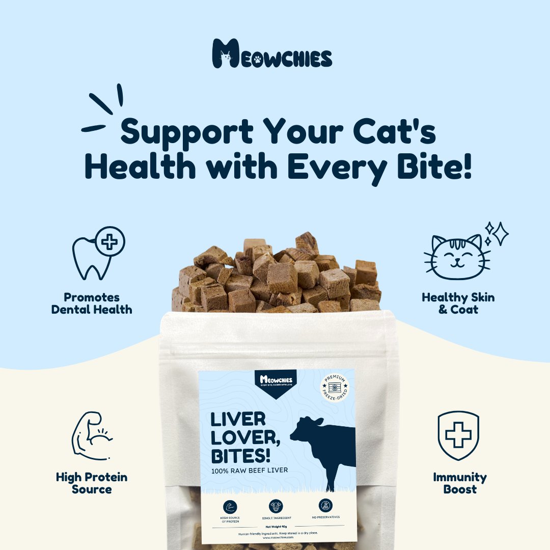 Liver Lover, Bites! - Raw Beef Liver Treats - meowchies